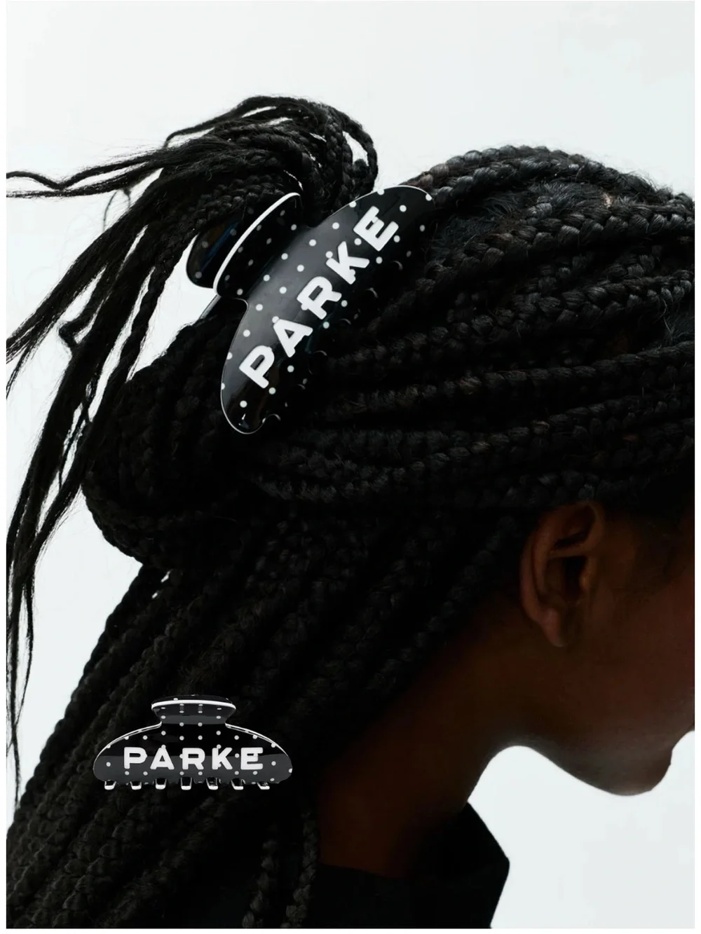 Parke Black Polka Dot Hair Claw Clip for Kids